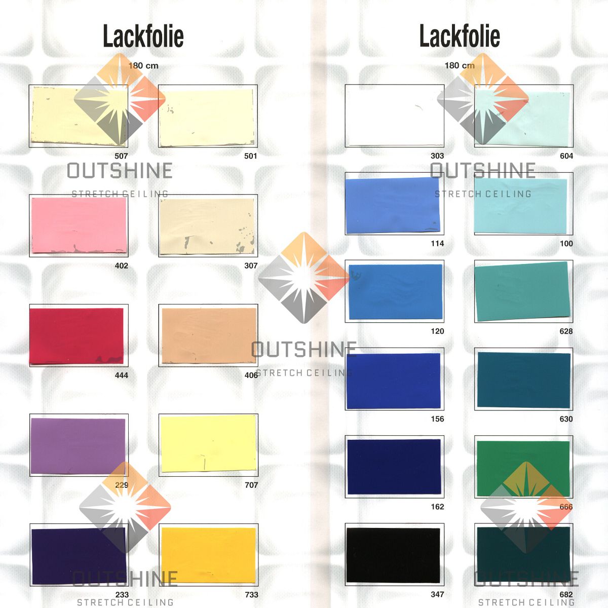 Outshine Brand PVC stretch ceiling film Glossy color catalog (1)