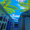 Durable & Waterproof Fireproof & Easy Install Modern Interior Design ECO-Friendly High-Resolution Custom UV Printed PVC Stretch Ceiling - Green Tree Design 