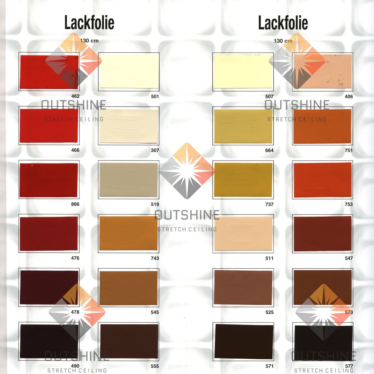 Outshine Brand PVC stretch ceiling film Glossy color catalog (3)