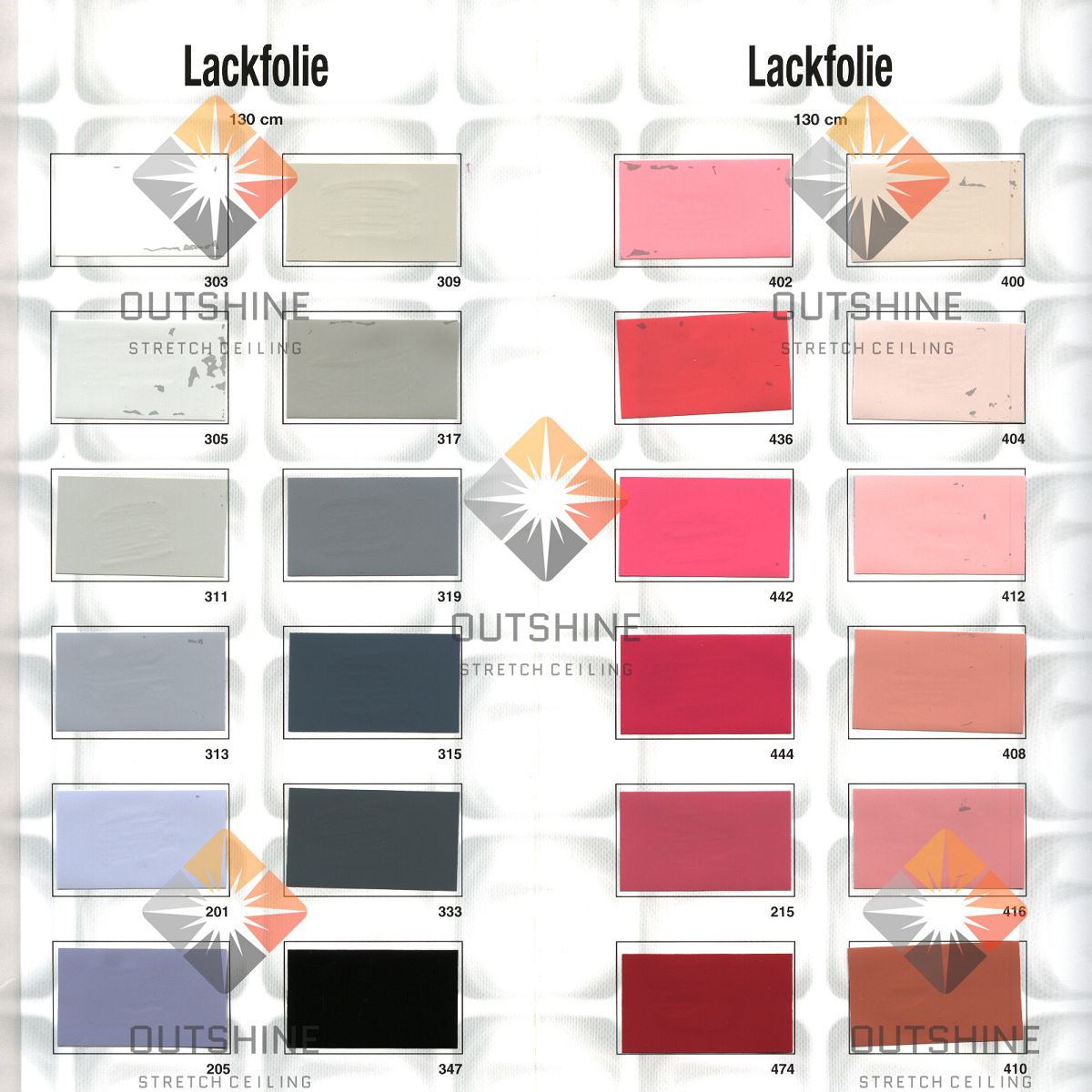 Outshine Brand PVC stretch ceiling film Glossy color catalog (4)