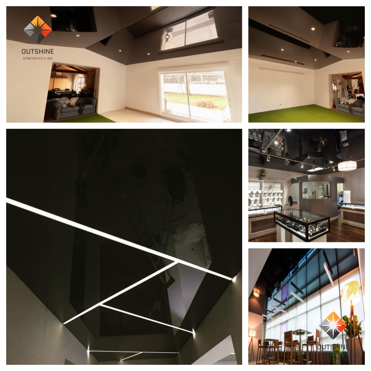 Ultra-Glossy Black Stretch Ceiling Film – DIY-Friendly & Noise-Reducing Max Width 5 Meter Chinese Manufacturer