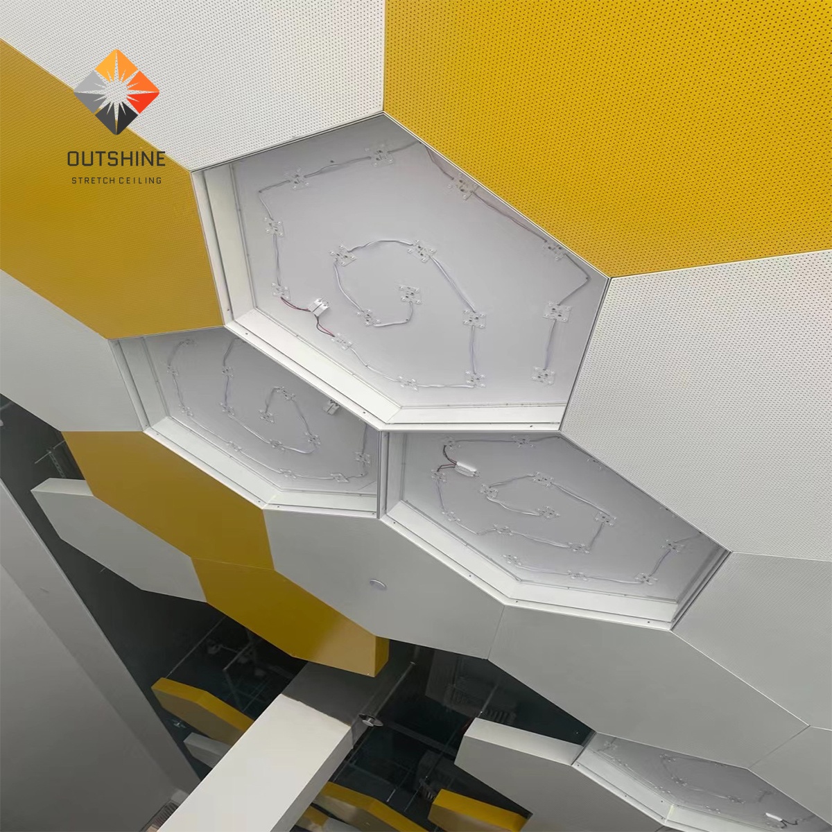 Outshine Brand Micro-perforated stretch ceiling acoustic sound absorption and noise reduction effect