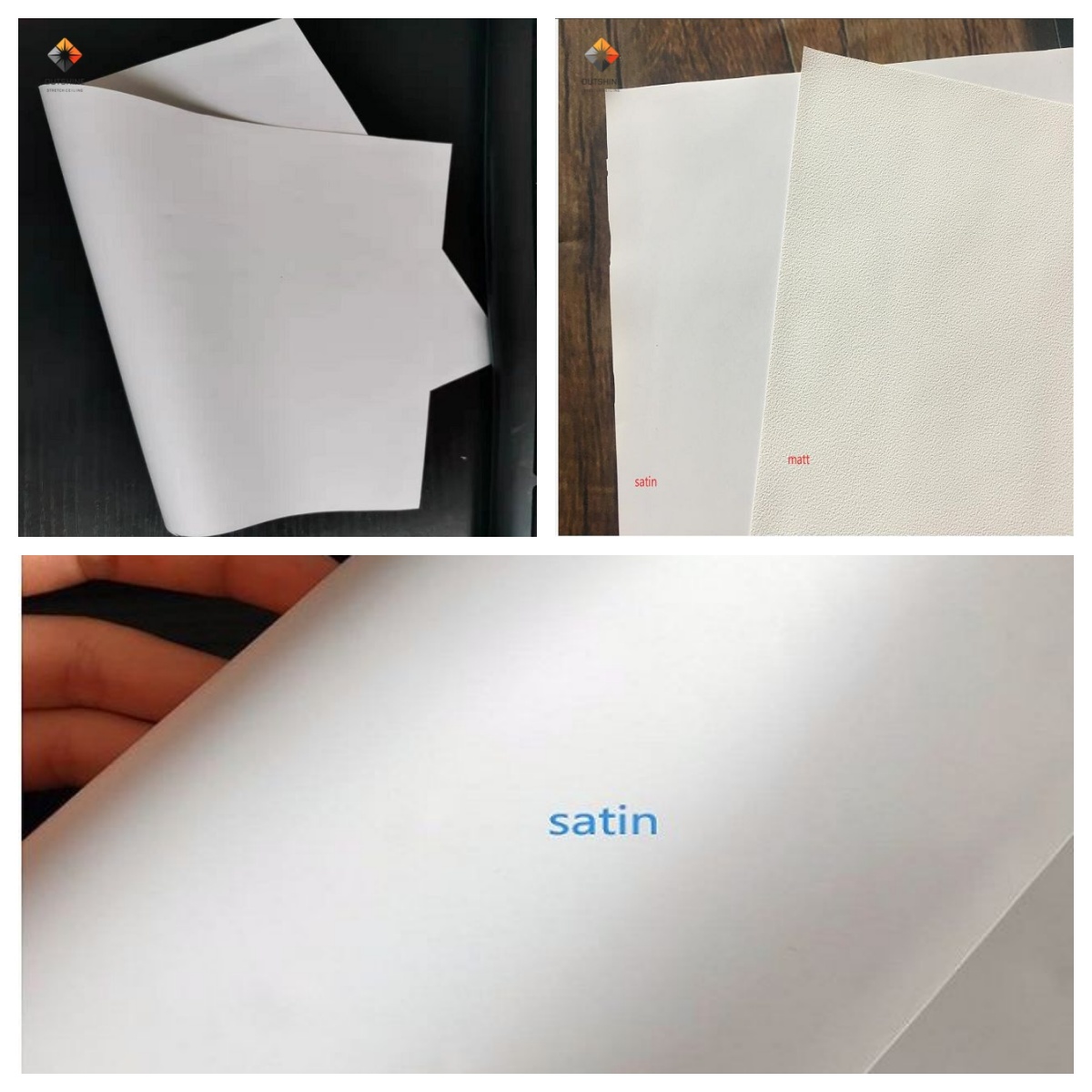 Satin PVC stretch ceilings Raw material and custom made size