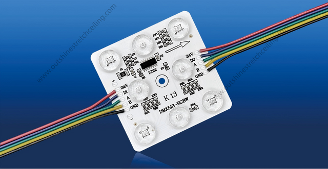 24V Addressable RGB Block Light - Model K6-4D1934RGB-30 | Pixel LED Module for Outdoor Signage, DIY Flex Display, And Programmable Video Wall-Stretch Ceiling Lighting System